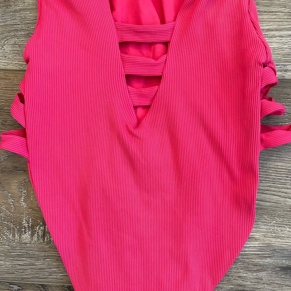 BECCA red One Piece Swimsuit EUC size S - Picture 3 of 3